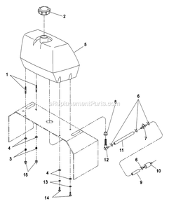 Fuel Group Diagram and Parts List for (260000-319999)(2001) Exmark Lawn Mower