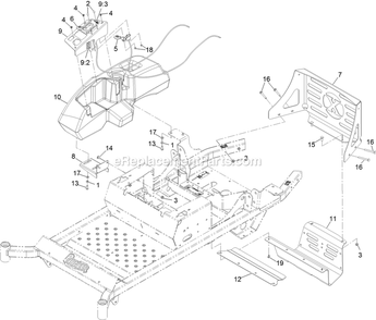 Controls Assembly Diagram and Parts List for (312000000-312999999)(2012) Exmark Lawn Mower