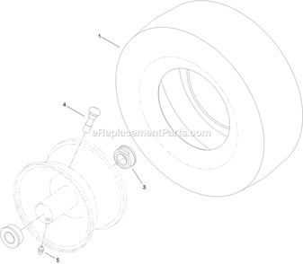 13 Inch Wheel And Tire Assembly Diagram and Parts List for (315000000-315999999)(2015) Exmark Lawn Mower