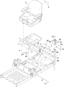 Seat Assembly Diagram and Parts List for (313000000-313999999)(2013) Exmark Lawn Mower
