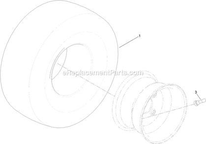 2 Ply Wheel And Tire Assembly Diagram and Parts List for (316000000-399999999)(2016) Exmark Lawn Mower