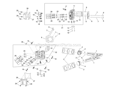 Piston And Cylinder Head Assembly Diagram and Parts List for (402082300-404314158)(2018) Exmark Lawn Mower