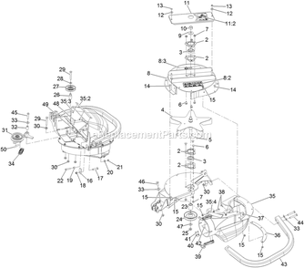 Blower Assembly (2) Diagram and Parts List for (402082300-404314158)(2018) Exmark Lawn Tractor Accessories