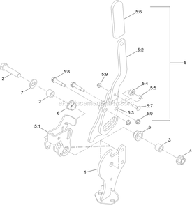 Parking Brake Handle Assembly Diagram and Parts List for (314000000-314999999)(2014) Exmark Lawn Mower