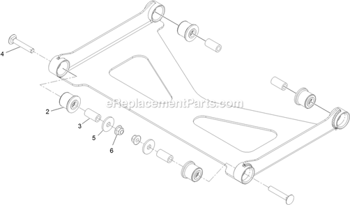 Deck Strut Assembly Diagram and Parts List for (406294345-408644345)(2020) Exmark Lawn Mower