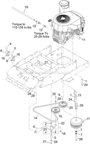 Engine Group Diagram and Parts List for (600000-669999)(2006) Exmark Lawn Mower