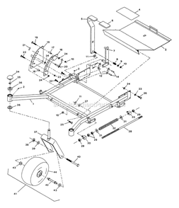 Front Frame Group Diagram and Parts List for (115000-129999)(1996) Exmark Lawn Mower