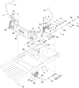 Motion Control Assembly Diagram and Parts List for (313000000-313999999)(2013) Exmark Lawn Mower