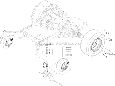 Drive Wheel Assembly Diagram and Parts List for (404314159-406294344)(2019) Exmark Lawn Mower
