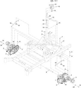Transaxle Assembly Diagram and Parts List for (406294345-408644345)(2020) Exmark Lawn Mower