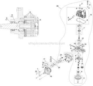 Rh Hydro Assembly Diagram and Parts List for (408644346-411294211)(2021) Exmark Lawn Mower