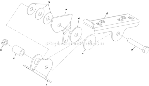 Gate Pedal Assembly Diagram and Parts List for 2013 Exmark Lawn Tractor Accessories
