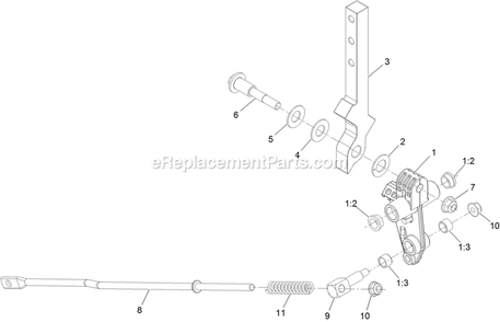Lh Motion Control Assembly Diagram and Parts List for (400000000-402082299)(2017) Exmark Lawn Mower