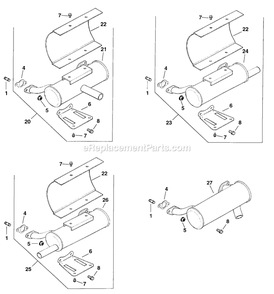 Exhaust (1) Diagram and Parts List for (190000-219999)(1999) Exmark Lawn Mower