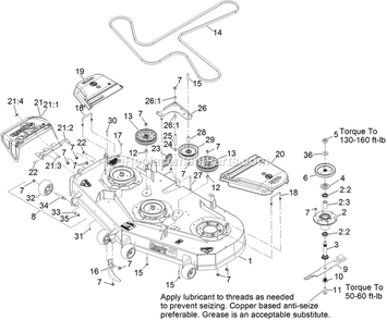 Deck Assembly Diagram and Parts List for (312000000-312999999)(2012) Exmark Lawn Mower