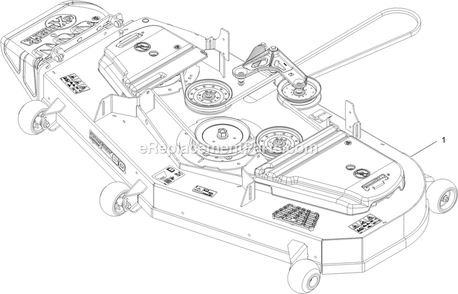 Complete Deck Assembly Diagram and Parts List for (402082300-404314158)(2018) Exmark Lawn Mower