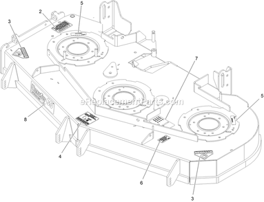 Deck With Decals Assembly Diagram and Parts List for (314000000-314999999)(2014) Exmark Lawn Mower