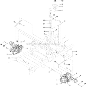 Hydraulic Assembly Diagram and Parts List for (402082300-404314158)(2018) Exmark Lawn Mower