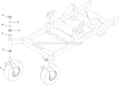 Caster Tire Assembly Diagram and Parts List for (406294345-408644345)(2020) Exmark Lawn Mower
