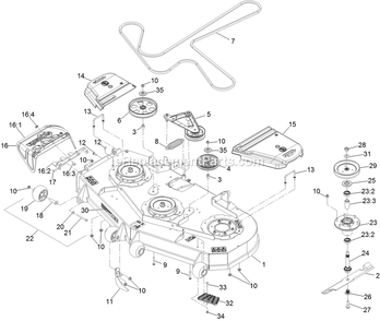 Deck Assembly Diagram and Parts List for (406294345-408644345)(2020) Exmark Lawn Mower