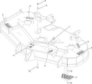 Deck With Decals Assembly Diagram and Parts List for (408644346-411294211)(2021) Exmark Lawn Mower