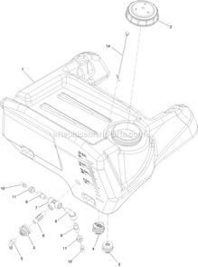 Sprayer Tank Assembly Diagram and Parts List for (315000000-315999999)(2015) Exmark Sprayer