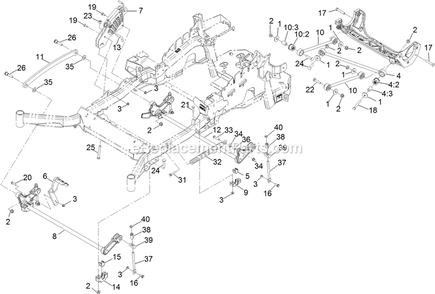 Deck Lift Assembly Diagram and Parts List for (312000000-312999999)(2012) Exmark Lawn Mower