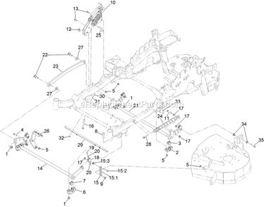 Deck Lift Assembly Diagram and Parts List for (315000000-315999999)(2015) Exmark Lawn Mower