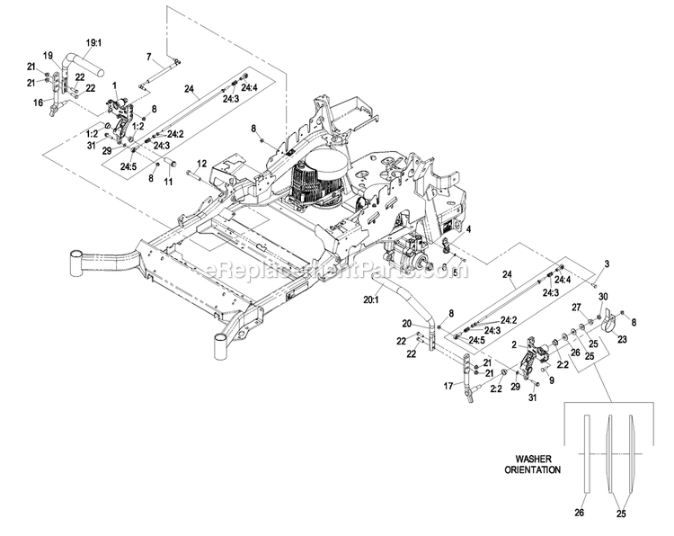 Motion Control Group Diagram and Parts List for (850000-919999)(2010) Exmark Lawn Mower