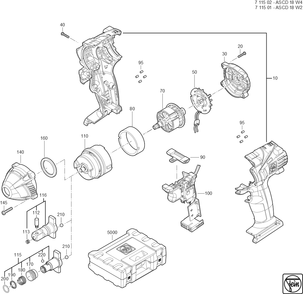  Diagram and Parts List for 71150100940 Fein Electric Drill