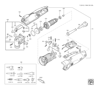  Diagram and Parts List for 72295209360 Fein Multi-Tool