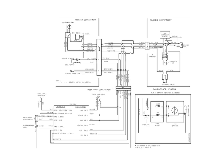 Wiring Diagram Diagram and Parts List for  Kenmore Refrigerator