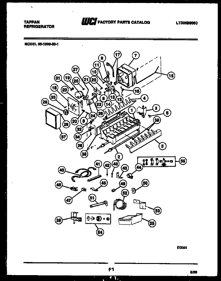 ICE MAKER AND INSTALLATION PARTS Diagram and Parts List for  Tappan Refrigerator