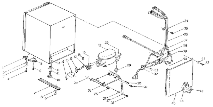 Unit Parts Diagram and Parts List for 1267946020  Kenmore Refrigerator
