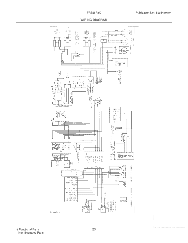 WIRING DIAGRAM Diagram and Parts List for FRS26R4CB2  Frigidaire Refrigerator