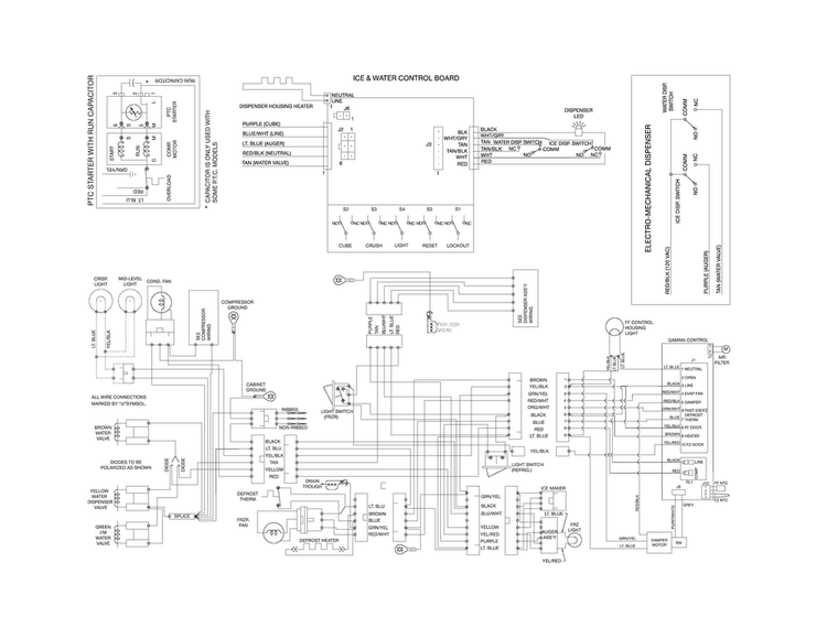 Wiring Diagram Diagram and Parts List for  Frigidaire Refrigerator