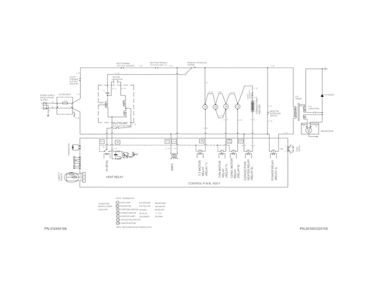 Wiring Diagram Diagram and Parts List for  Frigidaire Microwave