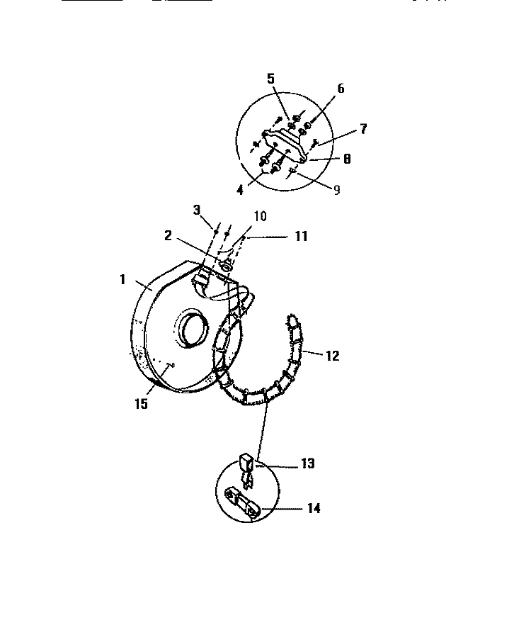 HEATER HOUSING Diagram and Parts List for DE651EDW4  Frigidaire Dryer