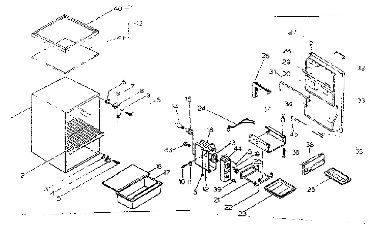 Cabinet Parts Diagram and Parts List for 1267976120  Kenmore Refrigerator