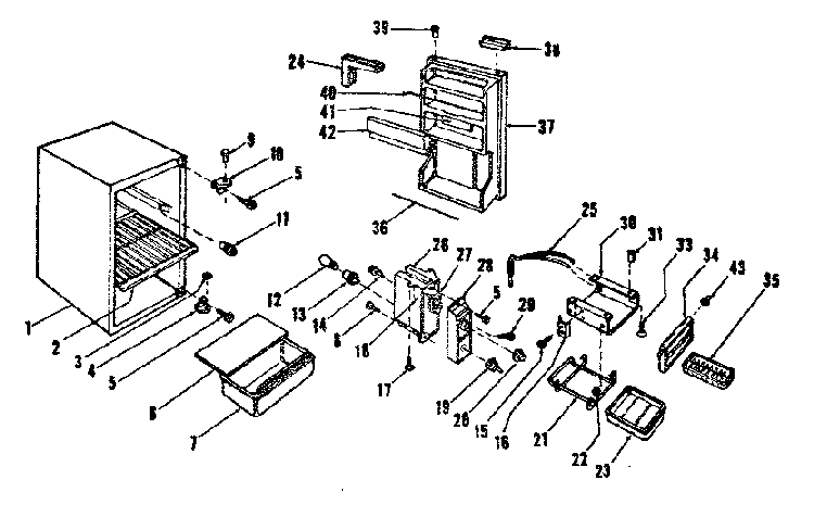 Cabinet Parts Diagram and Parts List for 1267986100  Kenmore Refrigerator