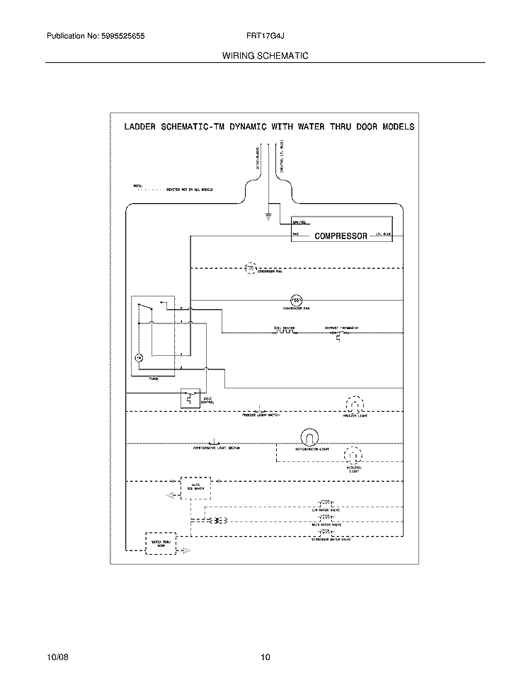 WIRING SCHEMATIC Diagram and Parts List for FRT17G4JQ1  Frigidaire Refrigerator