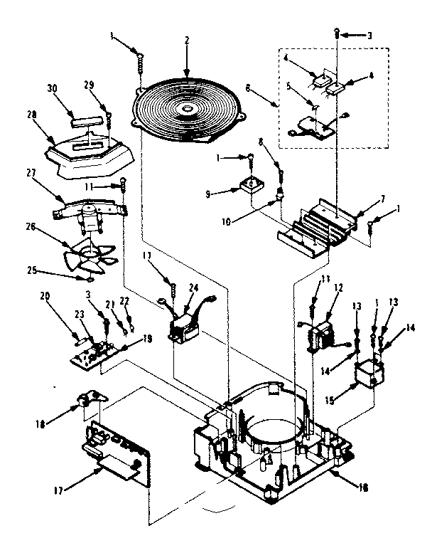 Low Power Work Coil Diagram and Parts List for 5644488510  Kenmore Cooktop