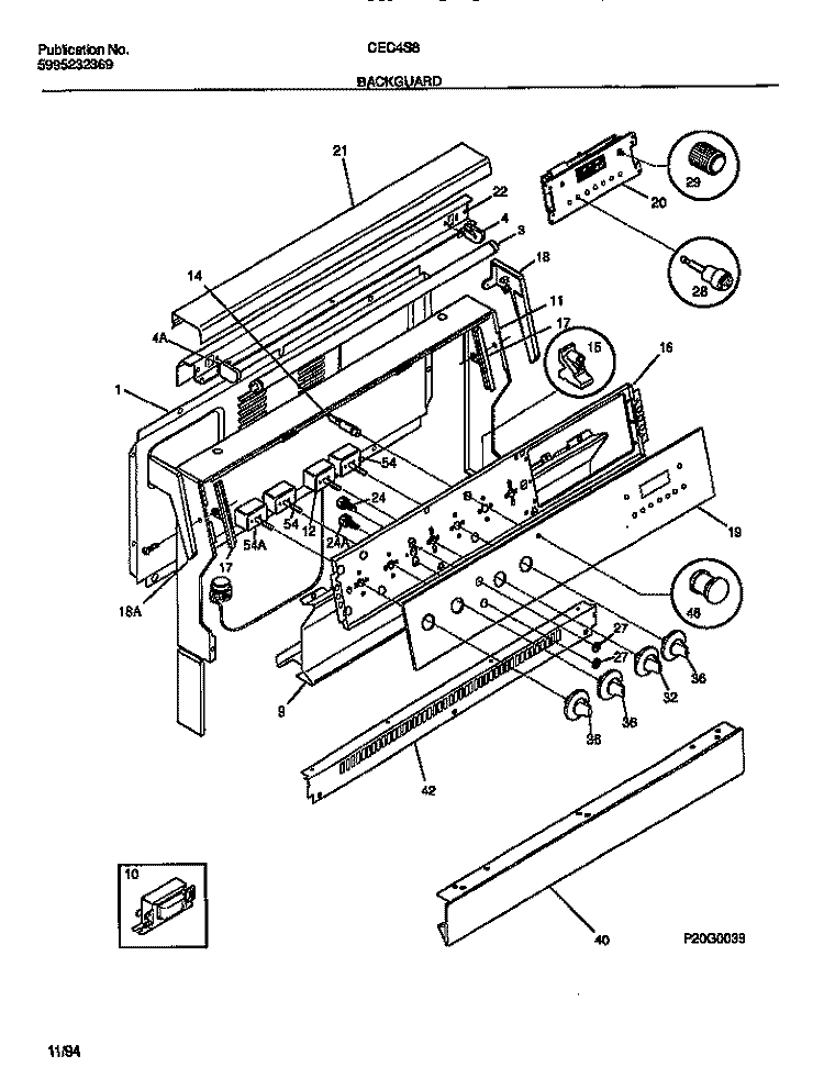BACKGUARD Diagram and Parts List for  Gibson Range