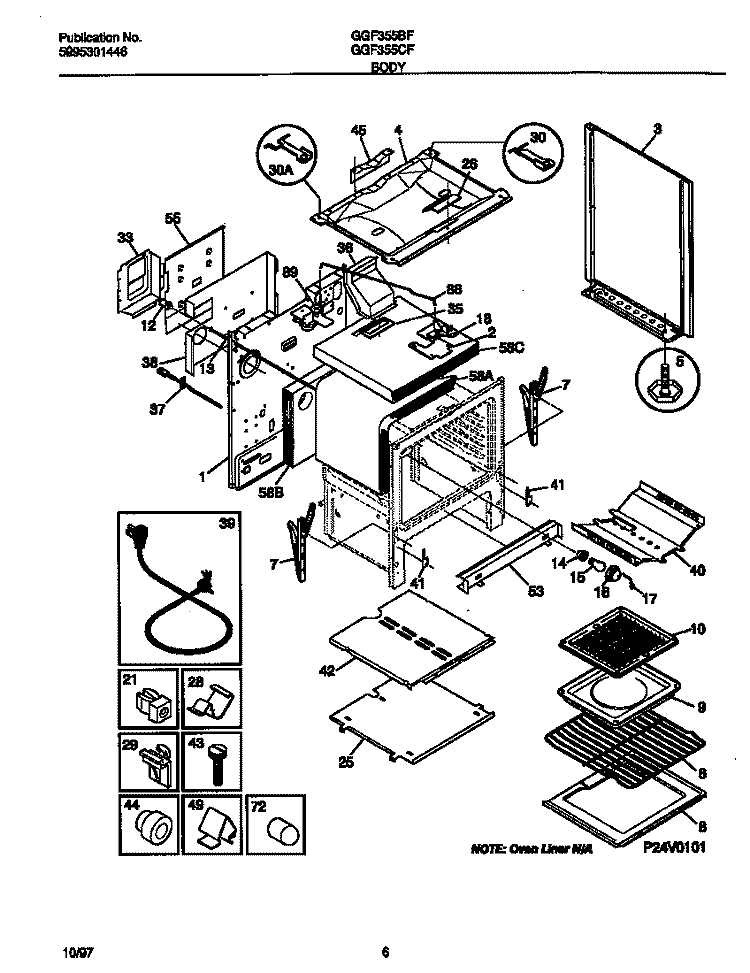 BODY Diagram and Parts List for  Gibson Range
