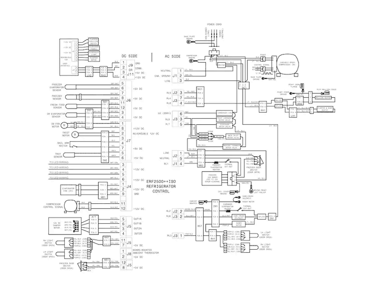 Wiring Schematic Diagram and Parts List for  Frigidaire Refrigerator