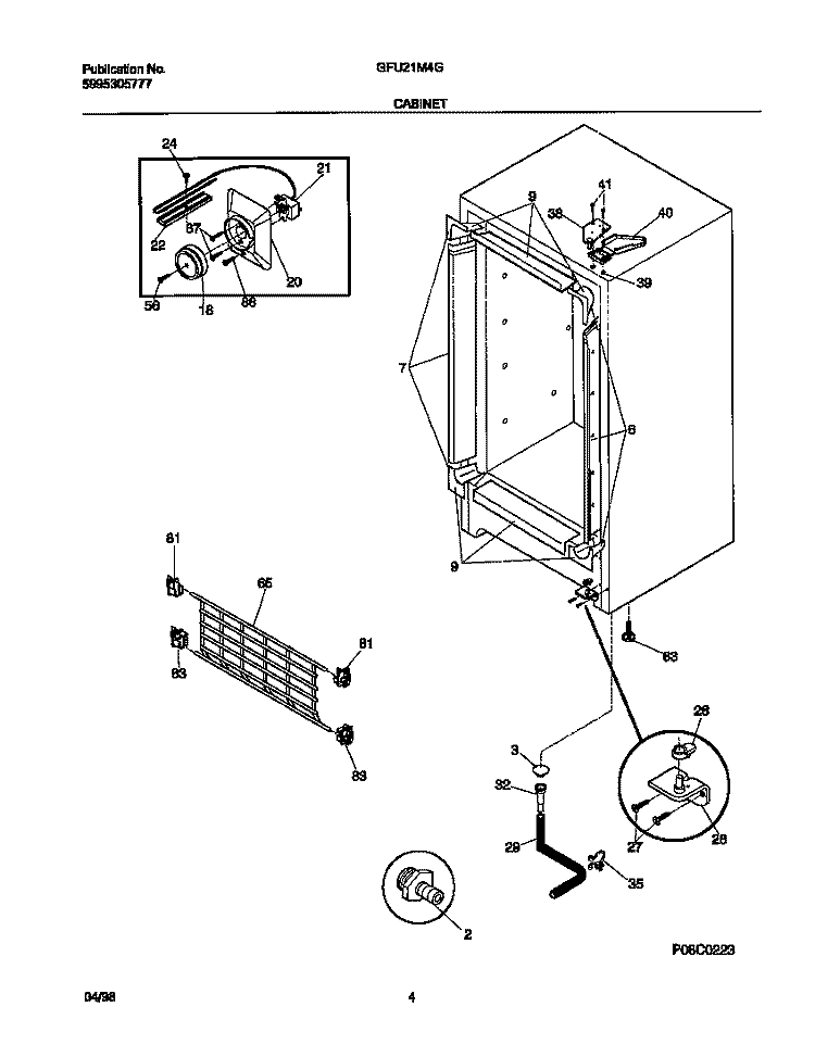 CABINET Diagram and Parts List for  Gibson Freezer