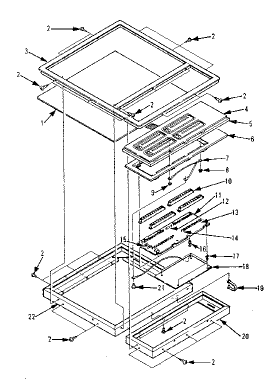 Control And Top Table Parts Diagram and Parts List for 5644488511  Kenmore Cooktop
