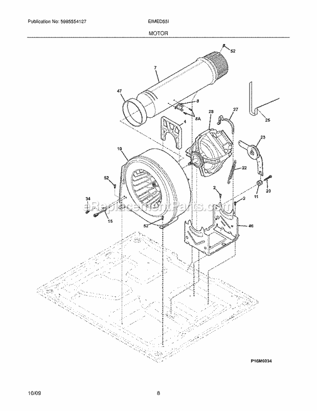 MOTOR Diagram and Parts List for  Electrolux