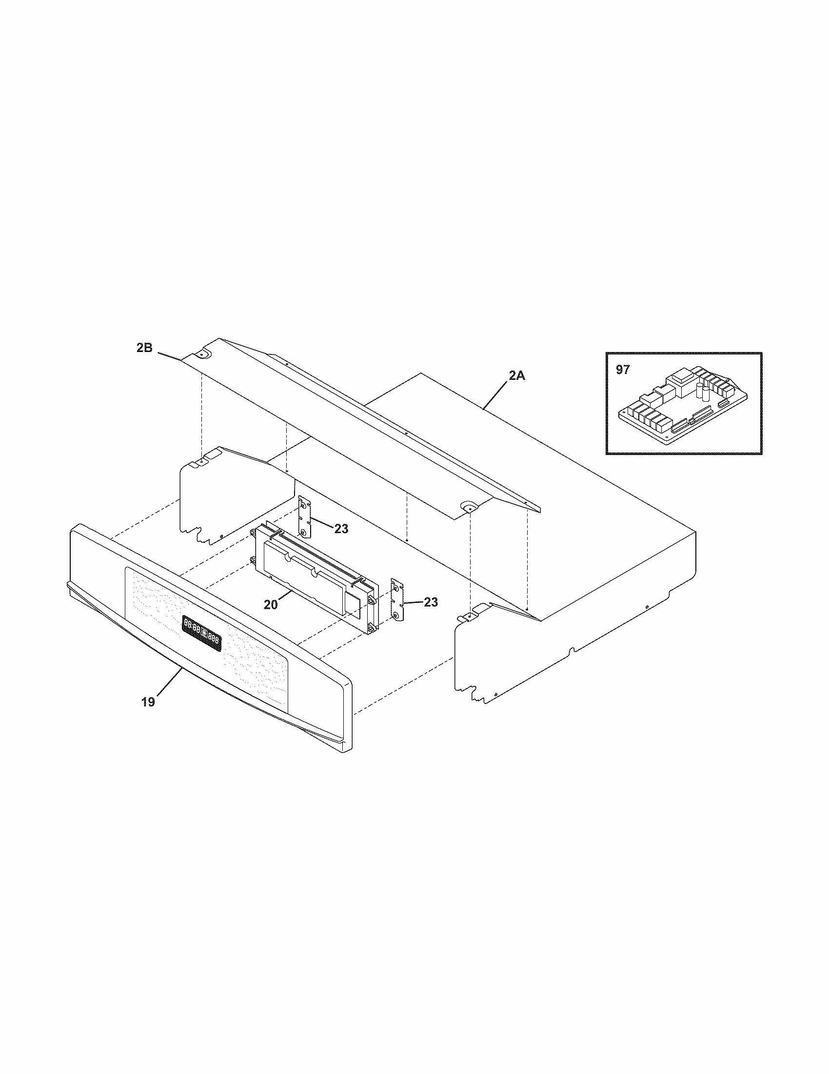 Controls Diagram and Parts List for  Kenmore Wall Oven