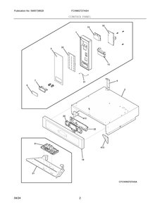 Control Panel Diagram and Parts List for  Frigidaire Microwave Oven Combo